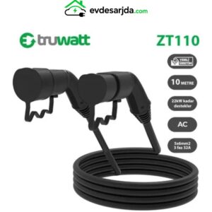 Truwatt ZT110 22 kW 32A 10 Metre Tip 2 Şarj Kablosu